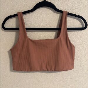 Girlfriend Collective Ribbed Brown sports bra
